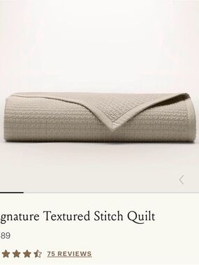 Boll & Branch Signature Textured Stitch Quilt in Oak F/Q NWOT